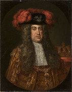 1 Liard a nombre de Carlos VI - III de España - Amberes, 1712 Retrato-1720-Jan-Kupeck