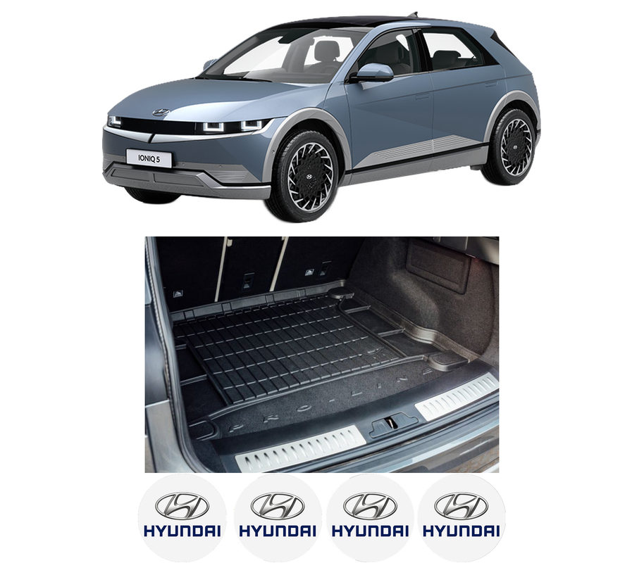 Tavita Portbagaj HYUNDAI IONIQ 5 (NE) din 2021, Protectie Portbagaj Auto, 4x Stickere auto cu HYUNDAI