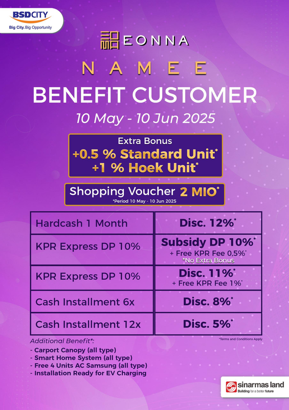 Namee at Eonna BSD City Diskon 12%! - Sinar Mas Land