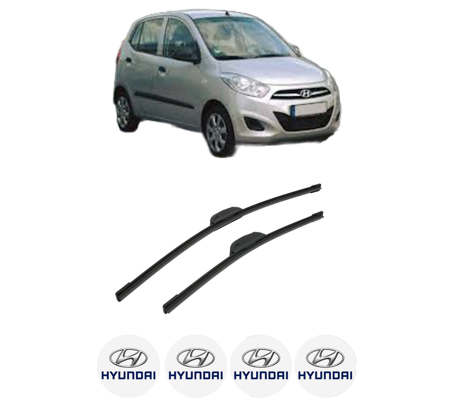 Set stergatoare auto HYUNDAI i10 I (PA) din 2007-2018, pentru parbriz auto, 2 bucati, Bosch Aerotwin Retrofit, din cauciuc siliconat rezistent, 4 Stickere Auto HYUNDAI