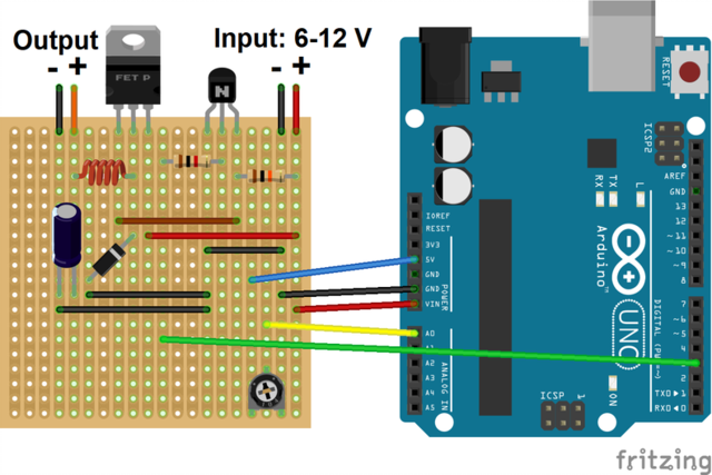 breadboard image buck converter - Arduino  Implement An Interleaved Boost Converter