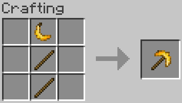 Banana Pickaxe Crafting Recipe