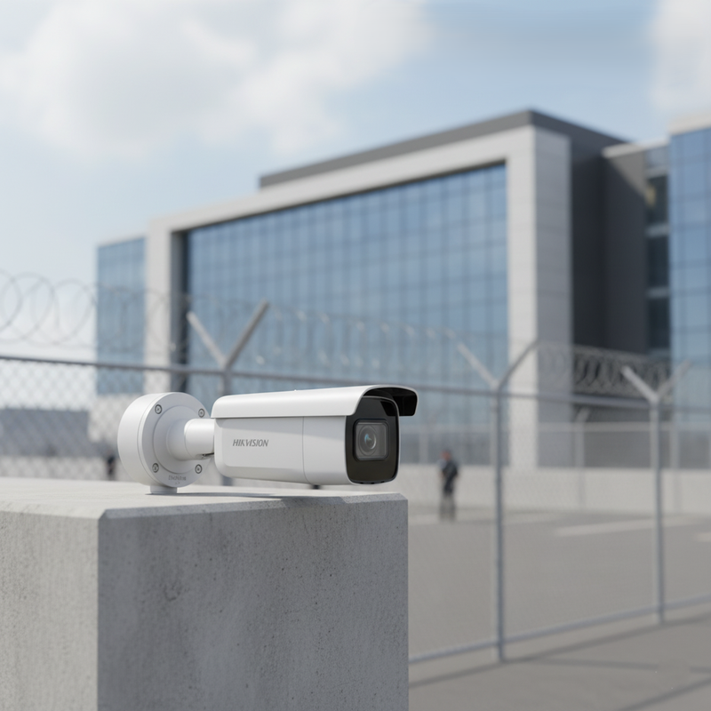 Interface de software mostrando o controle de zoom da câmera Hikvision