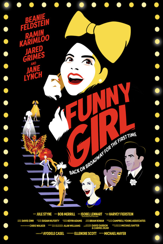 Is Ramin Karimloo billed “above the title” in “Funny Girl”?
