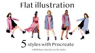 Flat illustrations - 5 styles with Procreate Flat illustrations - 5 styles with Procreate