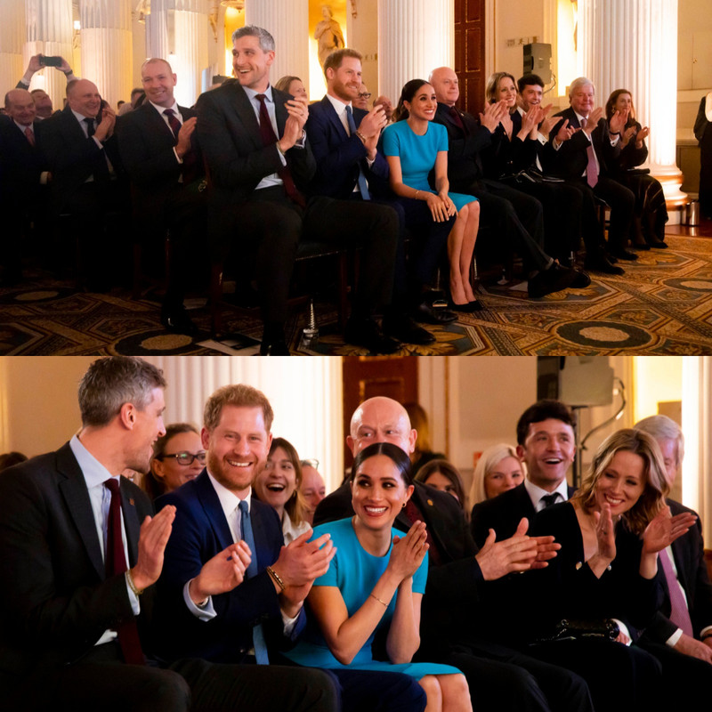 Meghan Markle dan Pangeran Harry duduk di antara para tamu undangan yang lain.