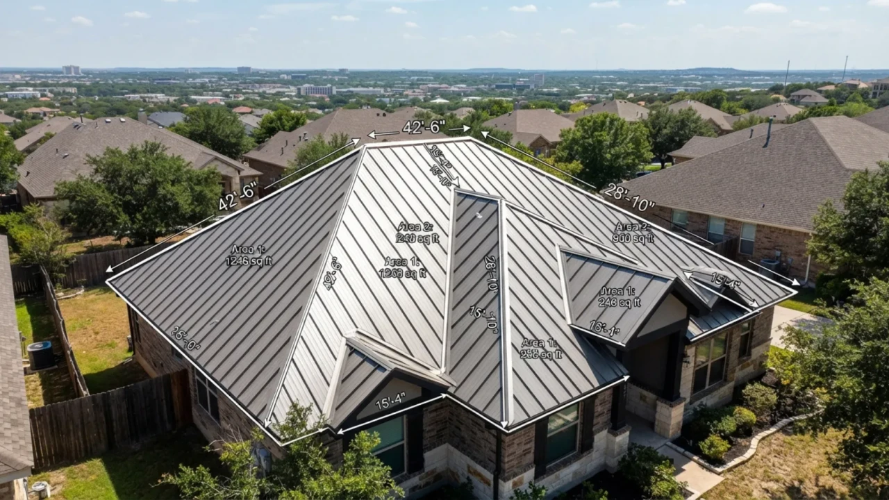 Roof measurement takeoff diagram metal roofing San Antonio