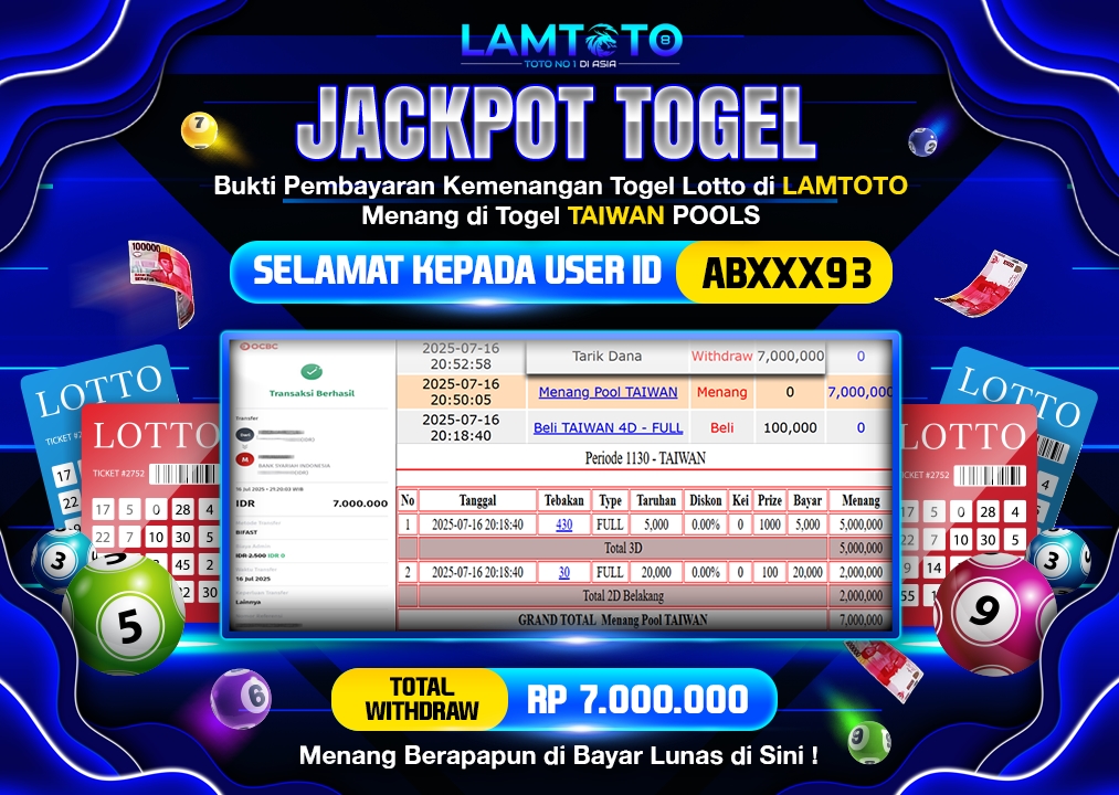 BUKTI JACKPOT LUNAS LAMTOTO
