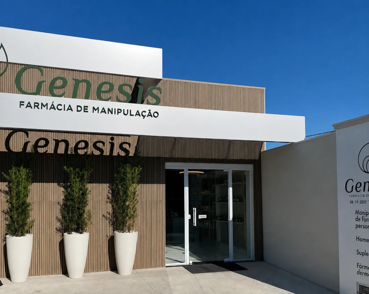 Fachada da Genesis Farm�cia de Manipula��o, na Alameda Doutor J�lio Esperan�a, em Ja�
