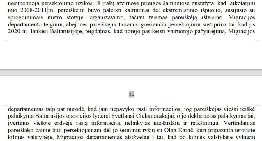 Nenuoširdžiai viešai palaikė Tikhanovskają