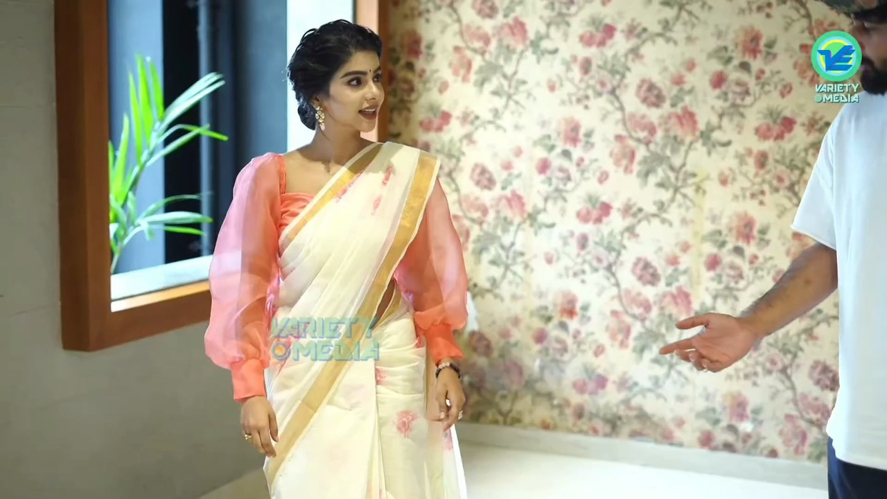 Pavithra Lakshmi Sexy Big Wide Navel in Saree from an event.mkv_snapshot_00.00.256