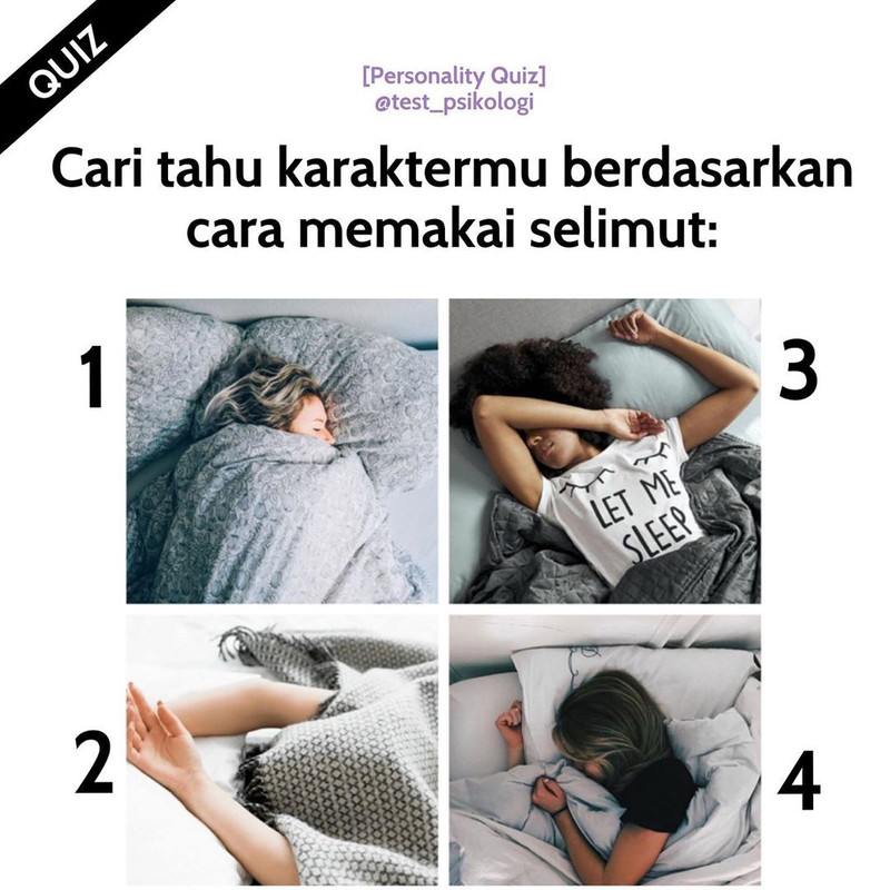 Ungkap Karaktermu dari caramu memakai selimut