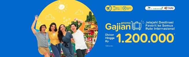 Promo berupa diskon tiket pesawat hingga Rp 1,2 juta dari tiket.com