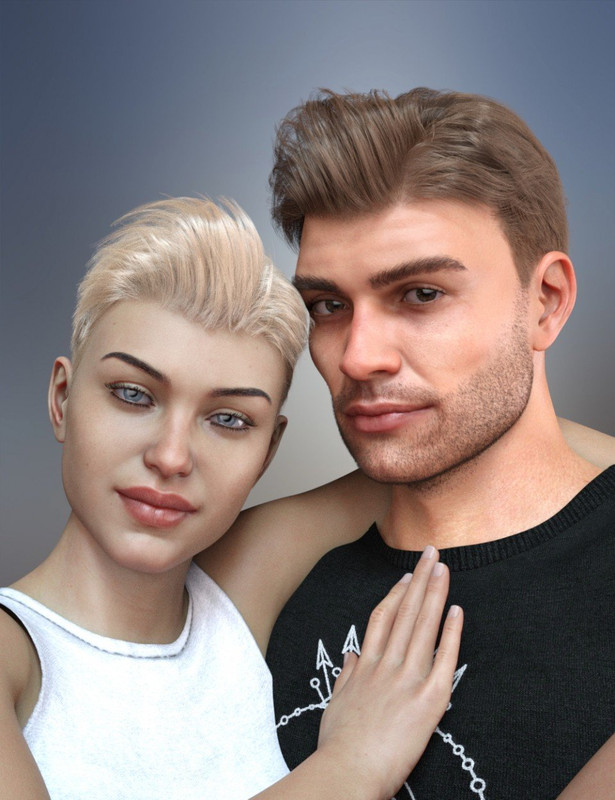 d Force Corporate Hair for Genesis 8 Male and Females