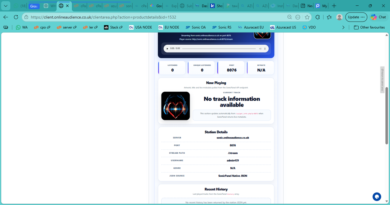 Online Audience Client Area