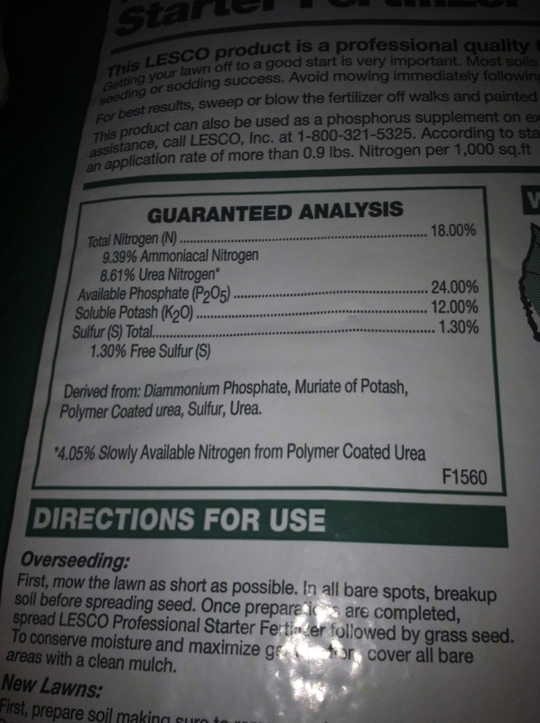 Home Depot LESCO Starter Fertilizer 18-24-12