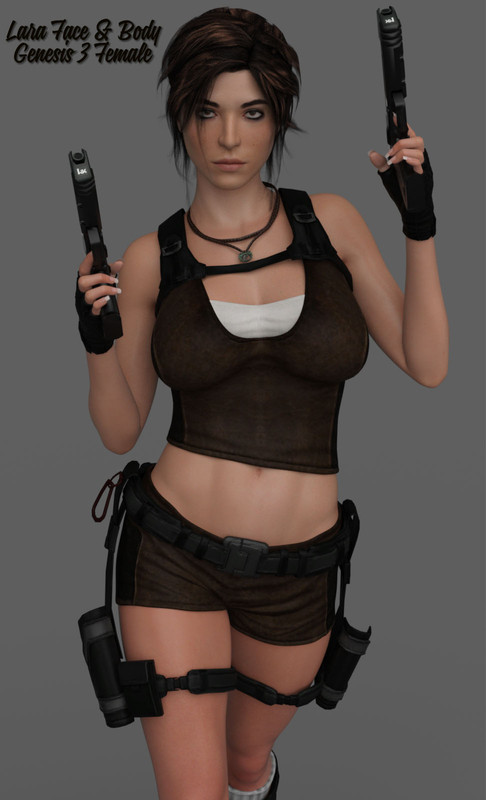 Lara Croft Face and Body Morph for G3 F