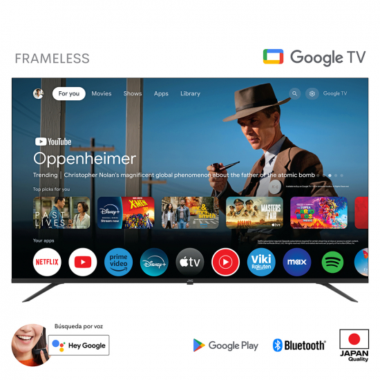Televisor JVC de 65 pulgadas QD Mini LED con Google TV y zonas de atenuación local