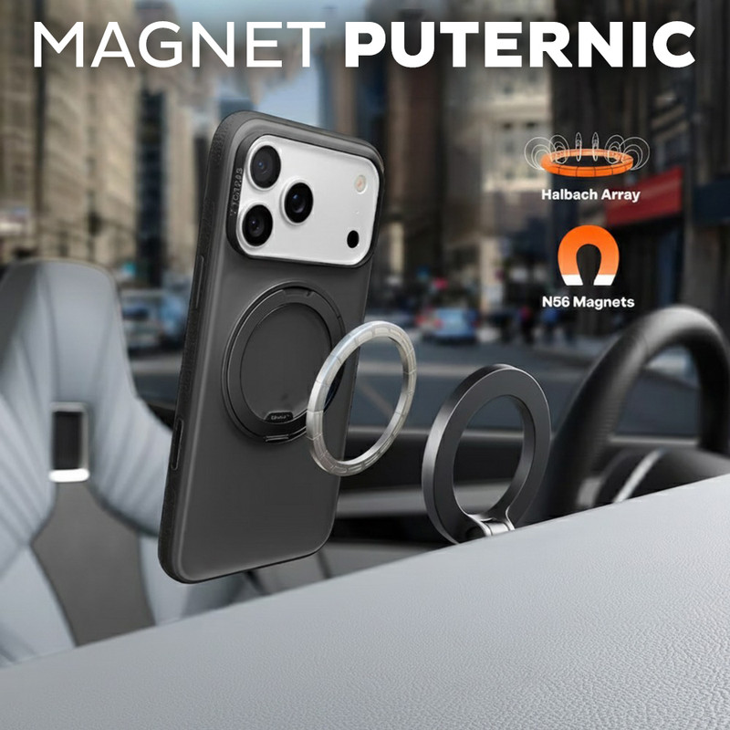 Husa pentru iPhone 17 Pro Torras Ostand R Fitness Series, Incarcare wireless, Inel rotativ, Calitate premium, Portocaliu imgi 378 2796553