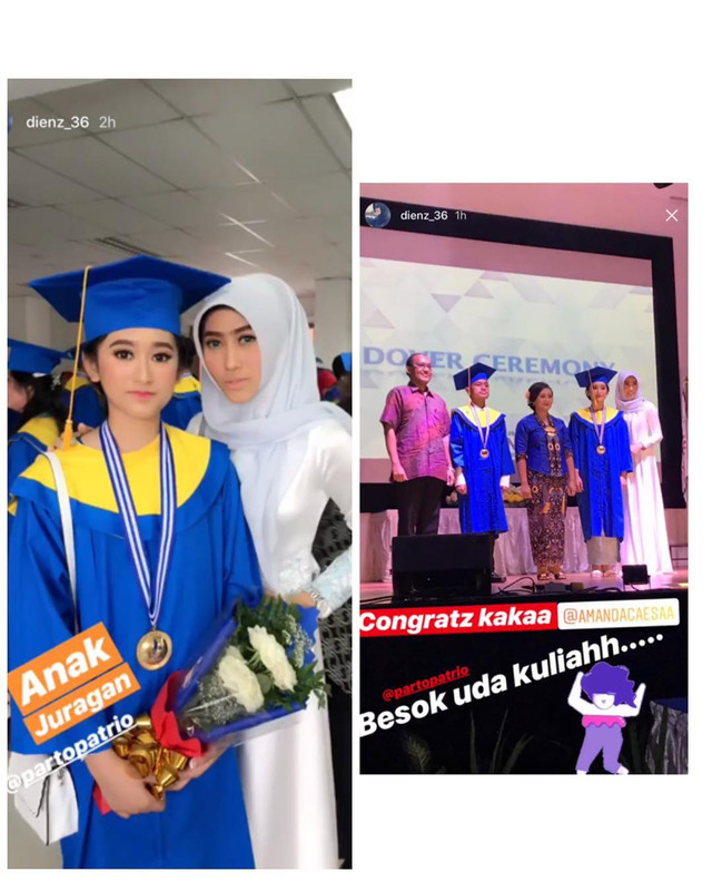 Momen wisuda SMA, Amanda Caesa bersama sang ibunda, Dina Risty