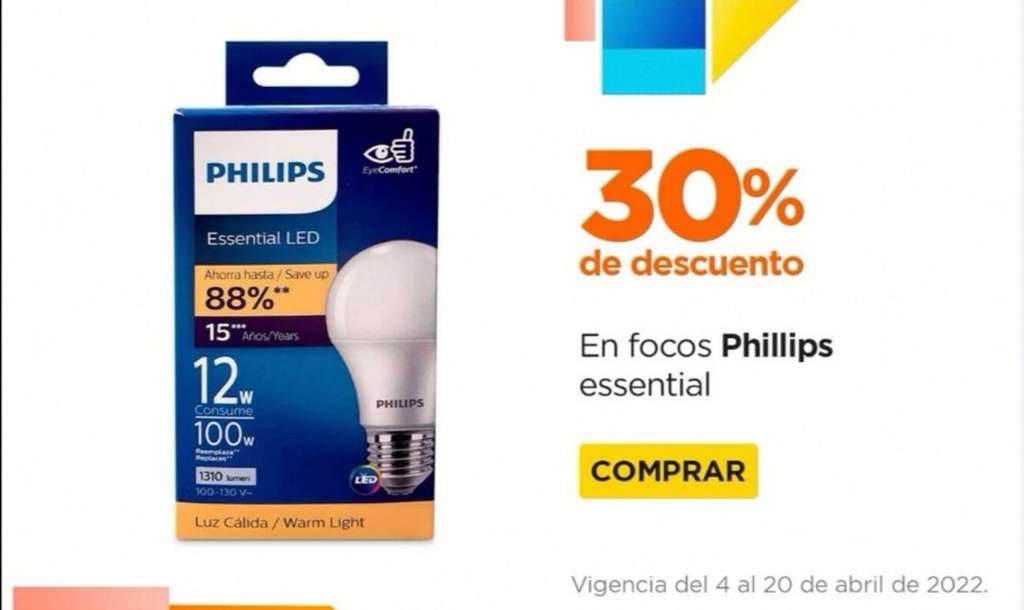 Chedraui: 30% de descuento en focos Philips Essential 