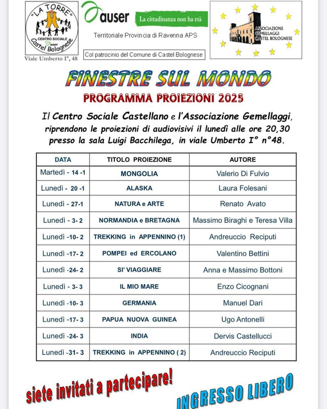 Finestre sul Mondo: tutti i lunedì sera un Viaggio Attraverso Culture e Paesaggi Finestre sul Mondo: tutti i lunedì sera un Viaggio Attraverso Culture e Paesaggi