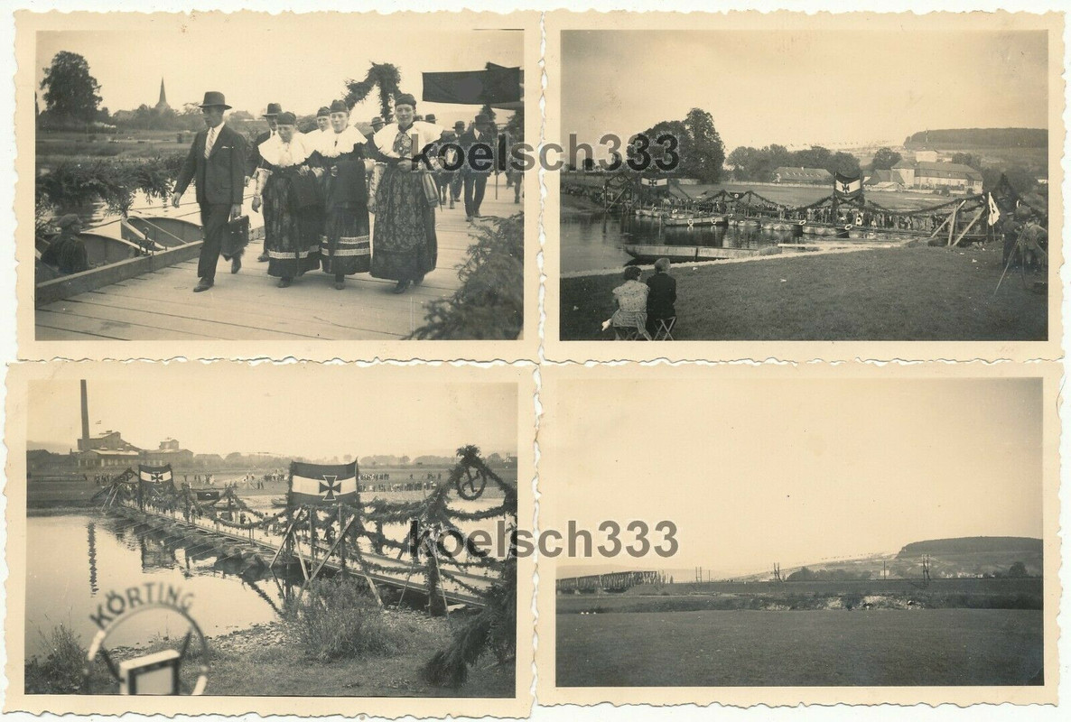 !4 Fotos 6. Preuss. Pionier Batl. 6 Minden Bückeberg Erntedank Fest Brückenschlag