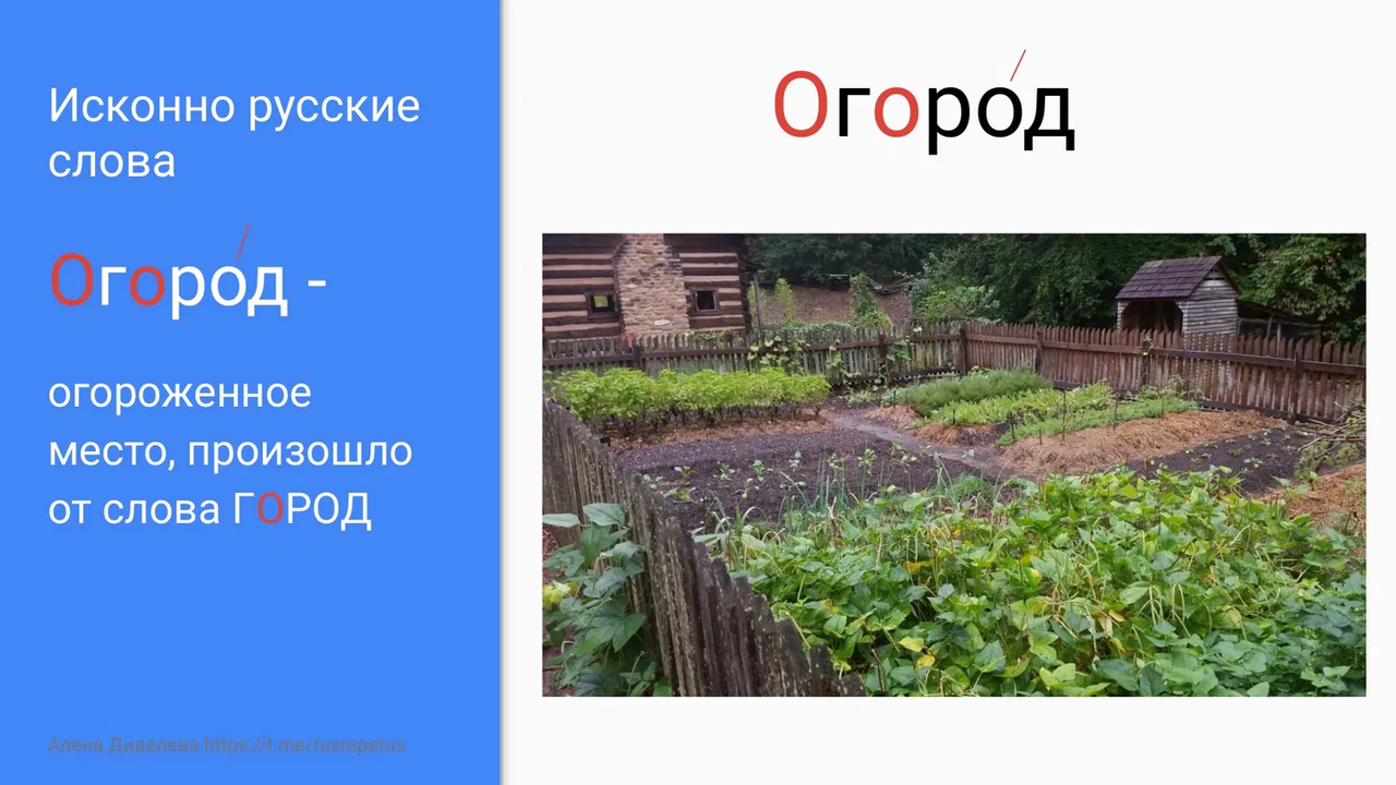 Карточка: огород - город