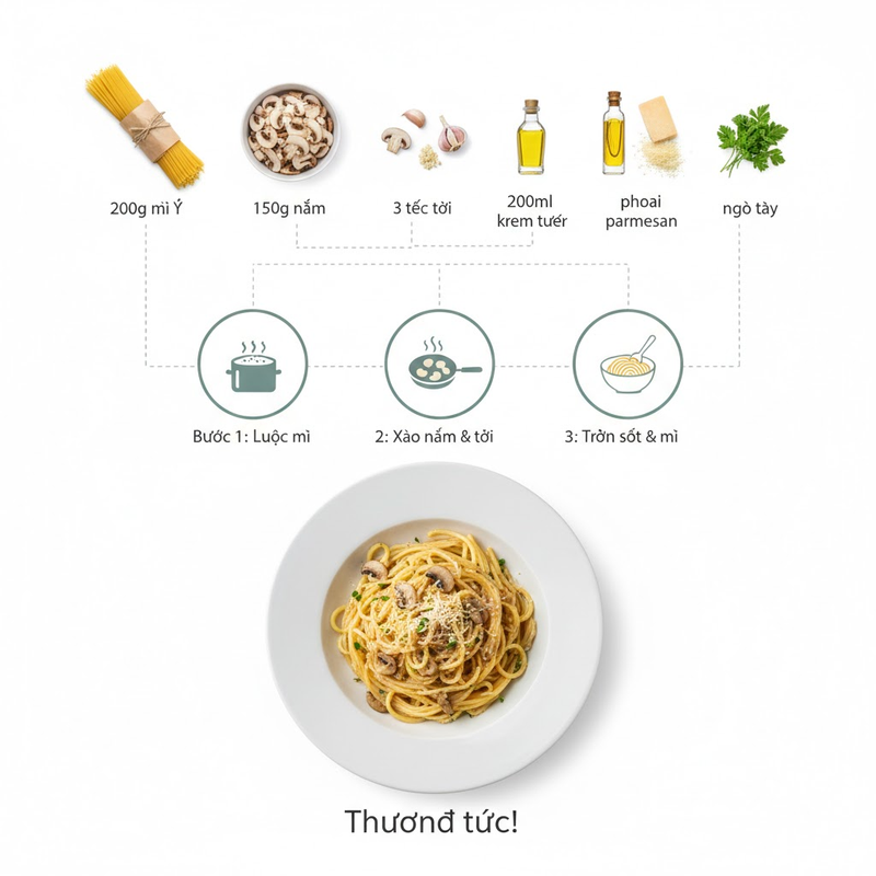 Infographic Công Thức Nấu Ăn Từng Bước