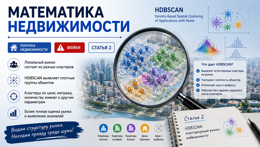 Математика недвижимости. Модель оценки HDBSCAN.