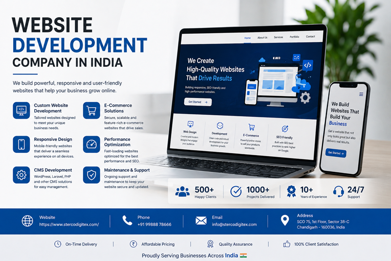 Dynamic website development company in india - Sterco Digitex