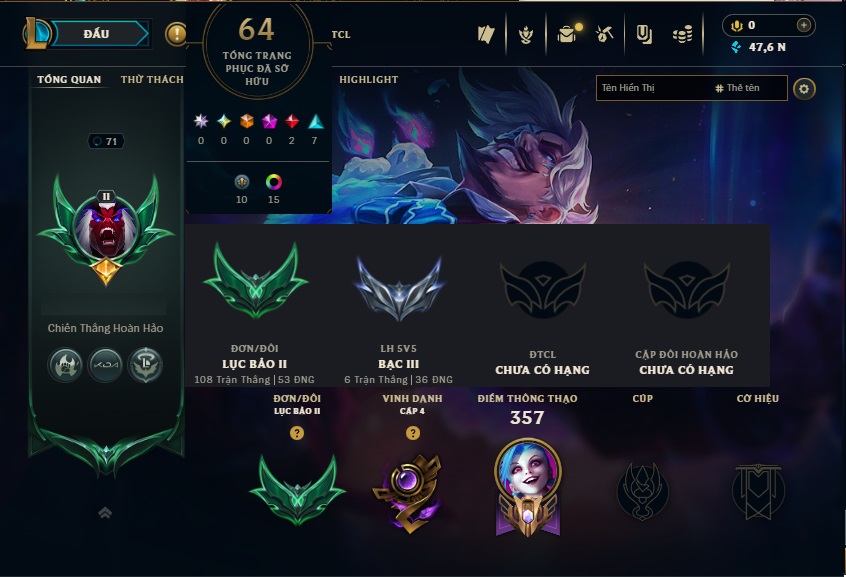 Acc LMHT # - Khung Lục Bảo