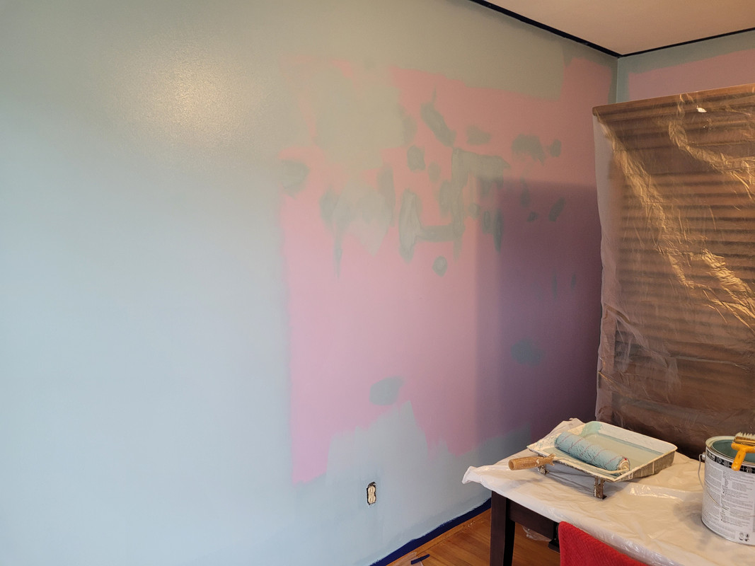 Walls going blue Guest Room 20220502