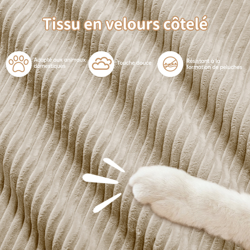 Canapé d'angle modulable beige dans le salon