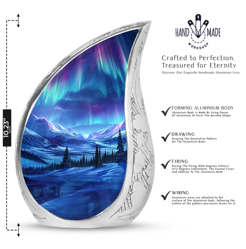 Aurora Urn For Ashes Adult Male Memorial Urns For Cremation Funeral Urn-10 Inch detailed image 2
