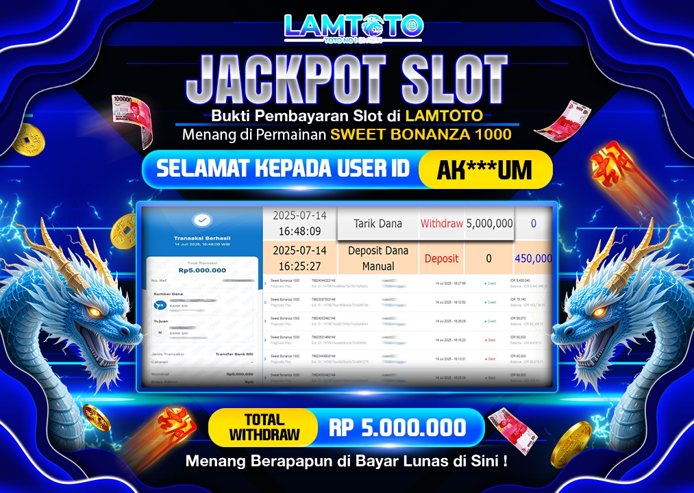 BUKTI JACKPOT LUNAS LAMTOTO