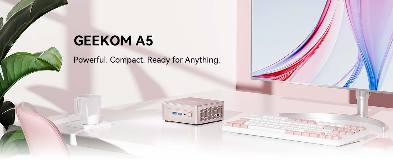 GEEKOM A5 Mini PC, AMD Ryzen 7 5825U, 16GB DDR4 RAM, 512GB SSD 