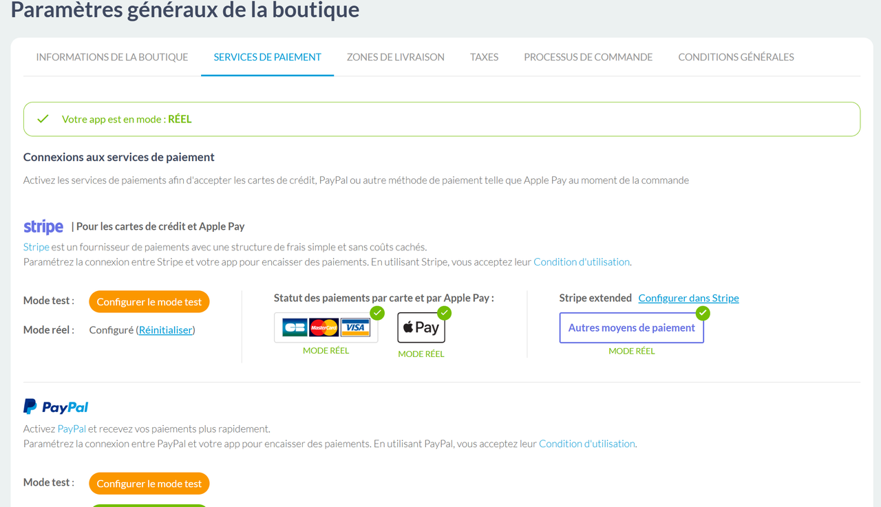 Solutions de paiement