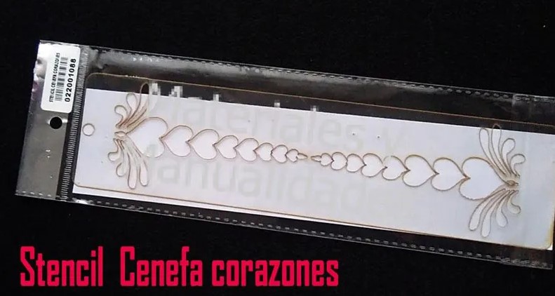 Stencil Cenefa corazón plantilla para artes pasta y repujado 1pz