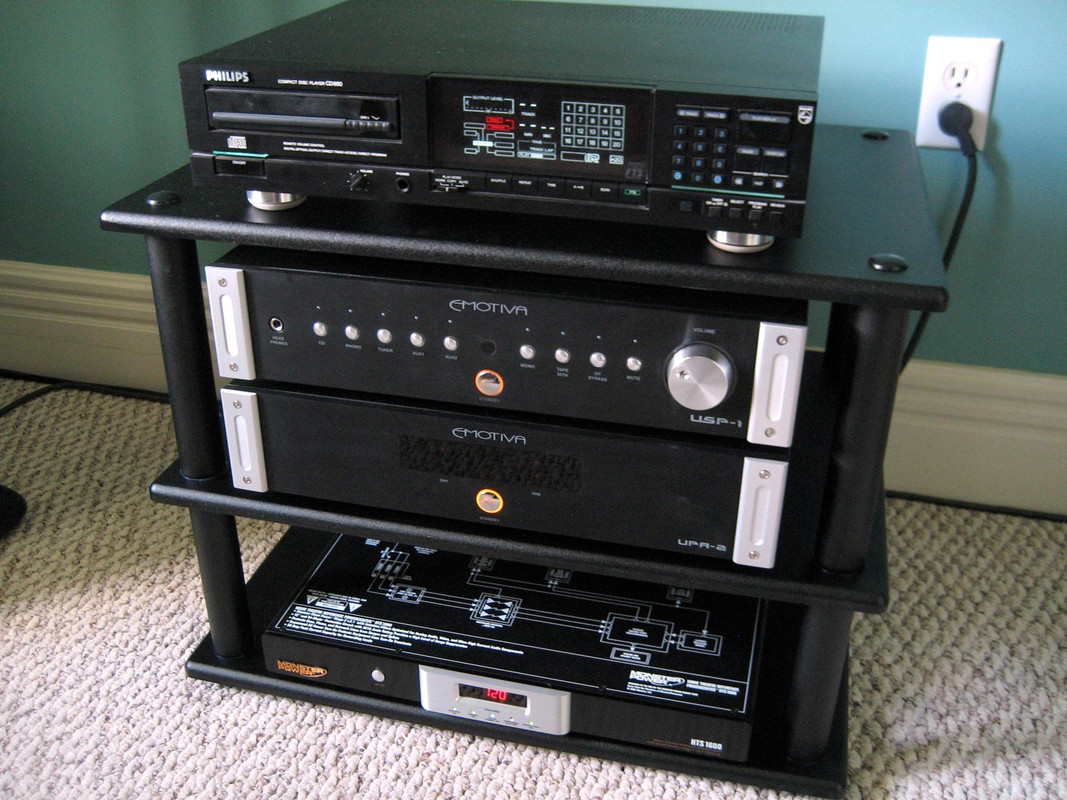 AA Sierra 2EX Monitors-Axiom Sub-Emotiva PrePro-Philips CD-BJC Canare 4S11 Cables-3