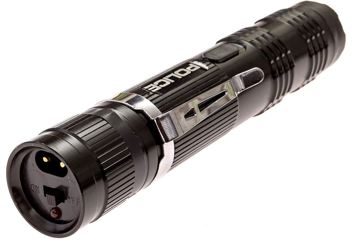 POLICE Stun Gun M12 160 BV Metal Rechargeable With LED Flashlight