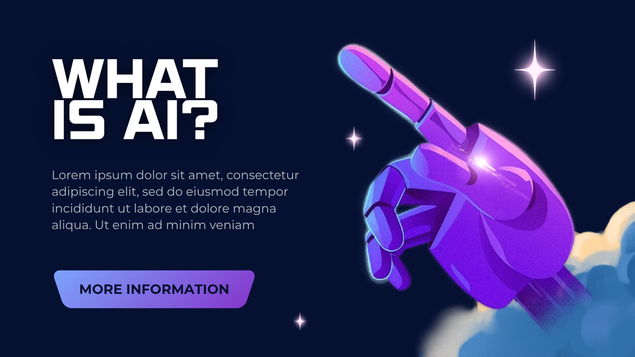 Blue Futuristic Illustration Artificial Intelligence Presentation