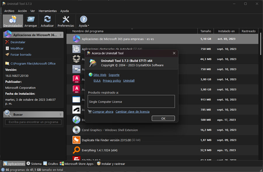 CrystalIdea Uninstall Tool v3.7.3 Build 5717 [+ Portable][Español][Desinstalar Aplicaciones Limpi... 04-10-2023-11-07-19