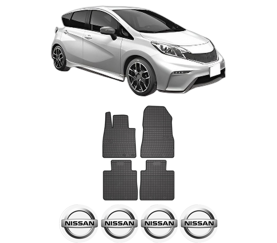 Set covorase presuri NISSAN NOTE (E12) din 2012-2016, auto, din cauciuc thermoplastic, 4 Stickere auto cu NISSAN