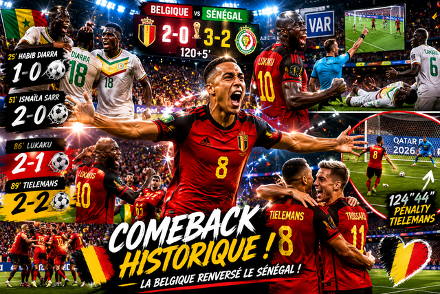 🏟️ Miracle à Seattle : Le Comeback Historique de la Belgique face au Sénégal !