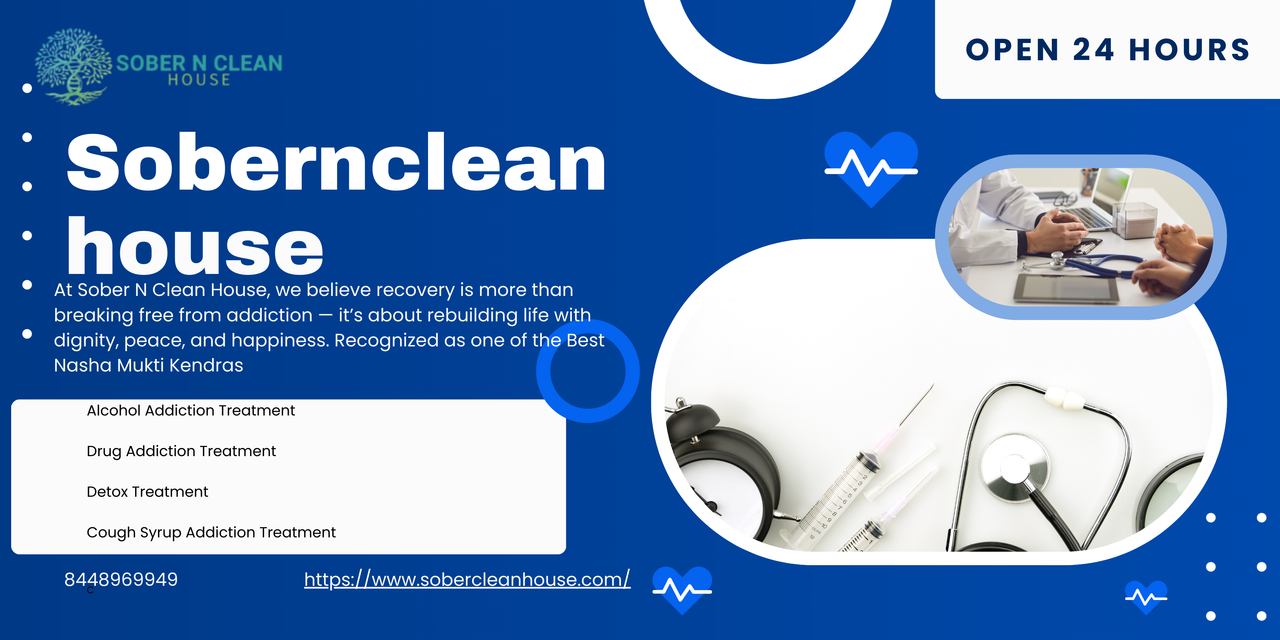 Blue and White Geometric Health Medical Services Banner Landscape