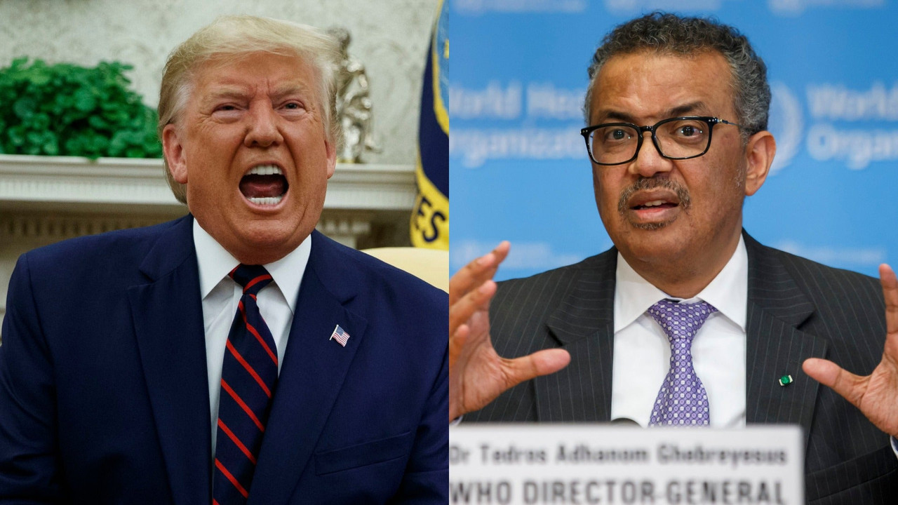 Tedros Adhanom and Donald Trump