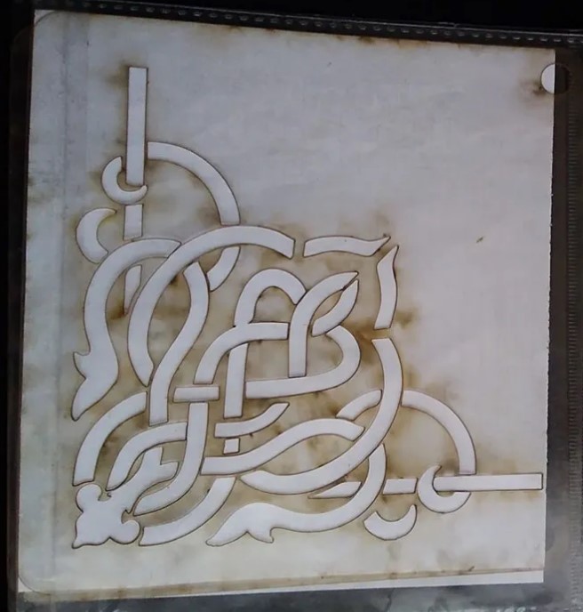 Stencil Arabesco esquinero plantilla para artes pasta y repujado