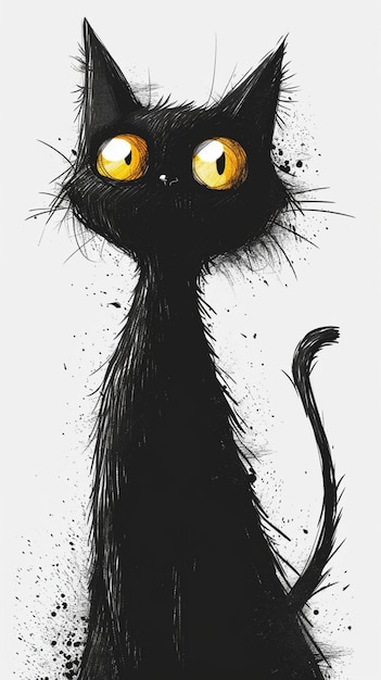 cute cartoon black kitty 877928 2563