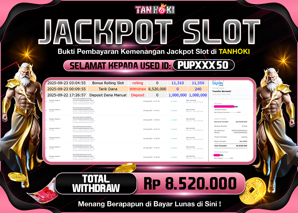 TANHOKI JACKPOT SLOT DRAGON HATCH 2 Rp.8.520.000,- LUNAS